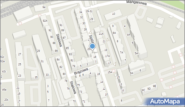 Wrocław, Spiżowa, 20, mapa Wrocławia