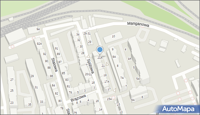 Wrocław, Spiżowa, 21A, mapa Wrocławia