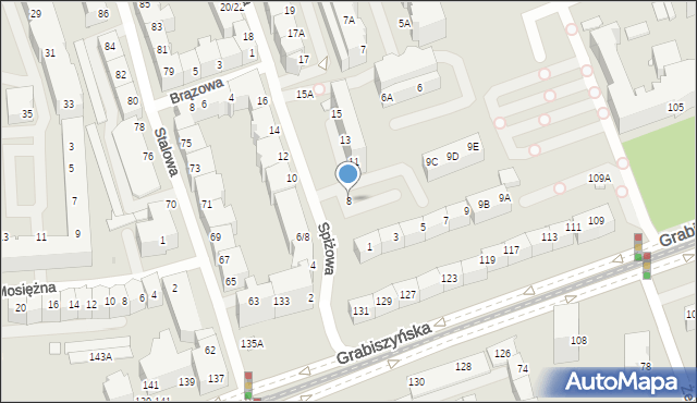 Wrocław, Spiżowa, 8, mapa Wrocławia