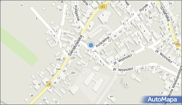 Wronki, Spokojna, 9, mapa Wronki
