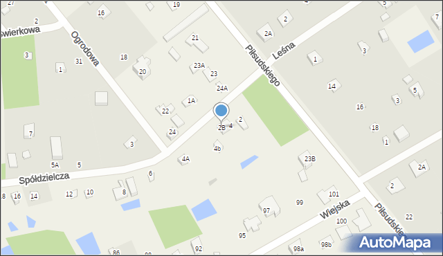 Wrząca, Spółdzielcza, 2B, mapa Wrząca