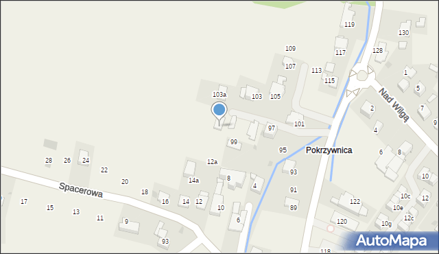 Wrząsowice, Spacerowa, 12b, mapa Wrząsowice