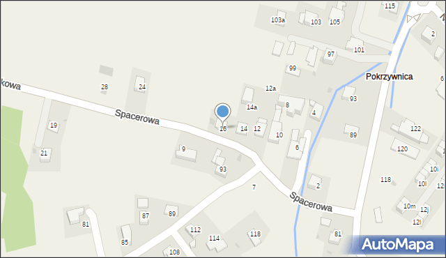 Wrząsowice, Spacerowa, 16, mapa Wrząsowice