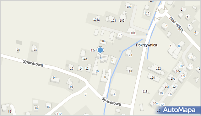 Wrząsowice, Spacerowa, 8, mapa Wrząsowice