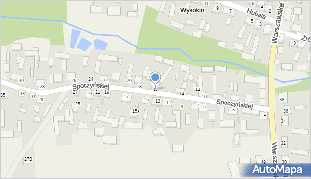 Wysokin, Spoczyńskiej Heleny, dr., 16, mapa Wysokin