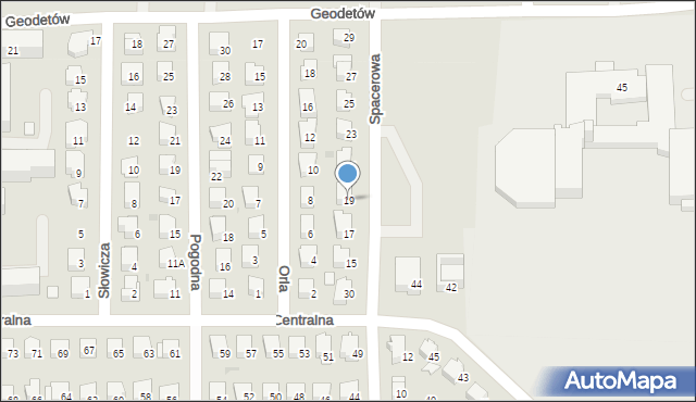 Wyszków, Spacerowa, 19, mapa Wyszków