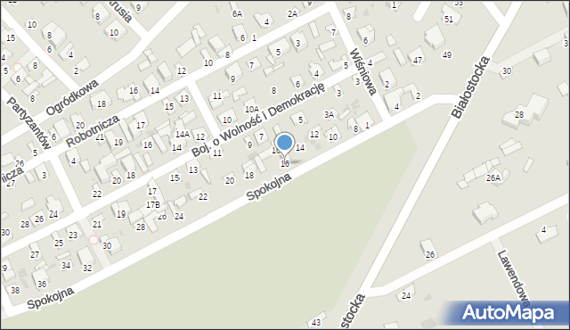 Wyszków, Spokojna, 16, mapa Wyszków