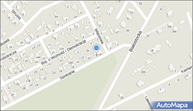 Wyszków, Spokojna, 8, mapa Wyszków