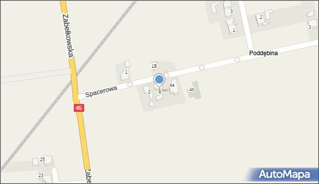 Zabełków, Spacerowa, 4, mapa Zabełków