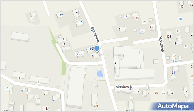 Zabierzów, Spokojna, 3, mapa Zabierzów