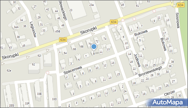 Ząbki, Spacerowa, 9, mapa Ząbki