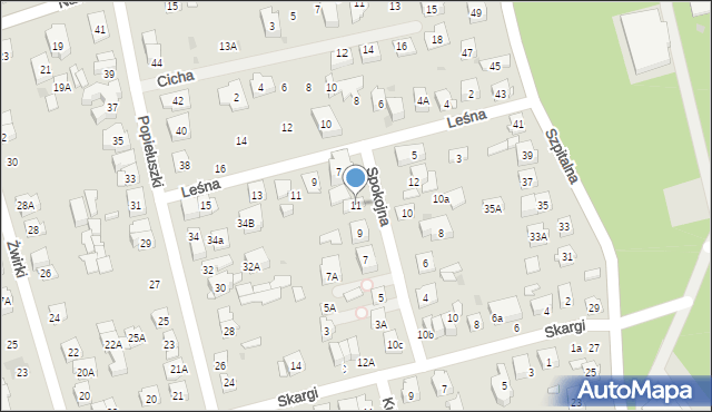 Ząbki, Spokojna, 11, mapa Ząbki