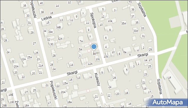 Ząbki, Spokojna, 3A, mapa Ząbki