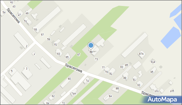Żabokliki, Spacerowa, 69, mapa Żabokliki