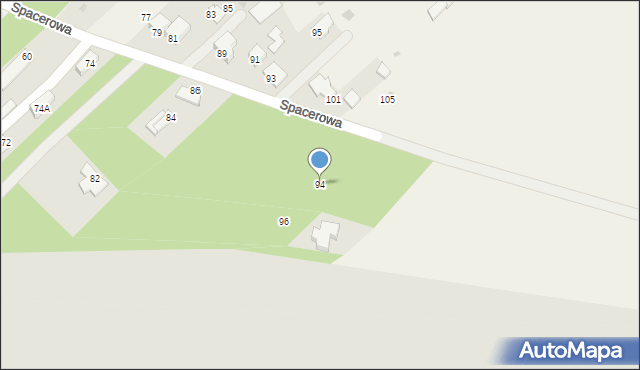Żabokliki, Spacerowa, 94, mapa Żabokliki