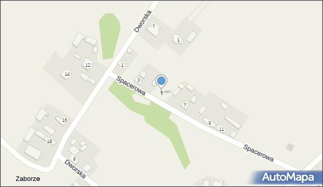 Zaborze, Spacerowa, 5, mapa Zaborze