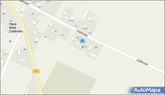 Zadroże, Spokojna, 16, mapa Zadroże