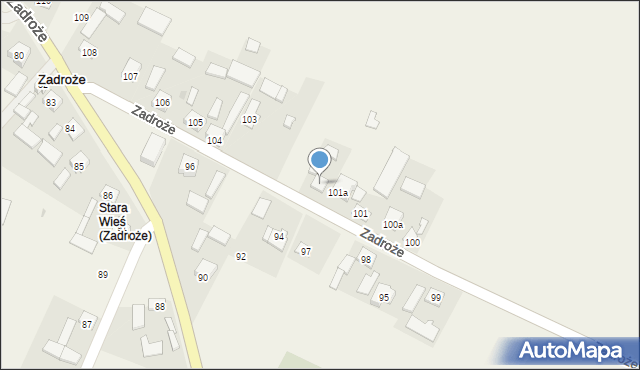 Zadroże, Spokojna, 17, mapa Zadroże