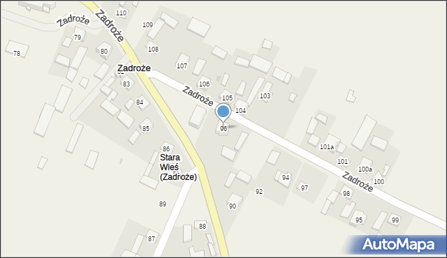 Zadroże, Spokojna, 4, mapa Zadroże