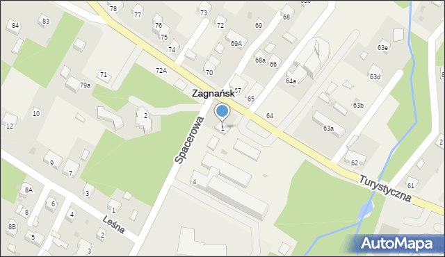 Zagnańsk, Spacerowa, 1, mapa Zagnańsk