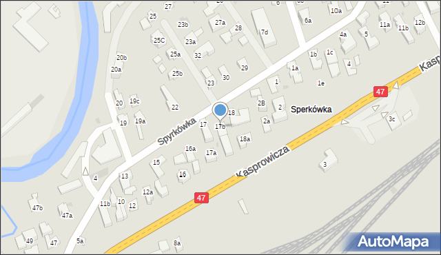 Zakopane, Spyrkówka, 17b, mapa Zakopanego