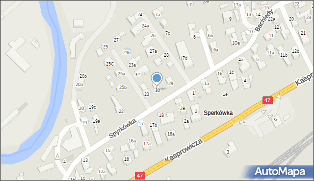 Zakopane, Spyrkówka, 30, mapa Zakopanego