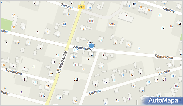 Żakowice, Spacerowa, 2, mapa Żakowice