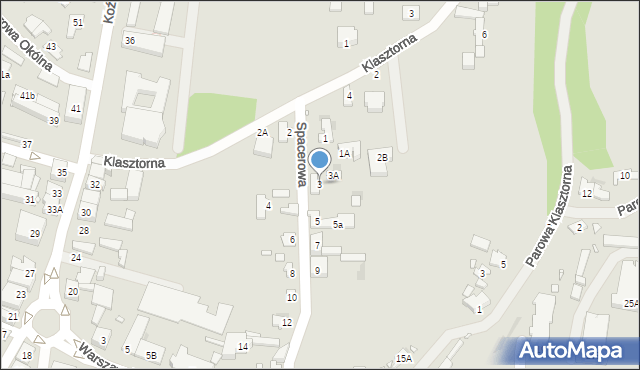 Zakroczym, Spacerowa, 3, mapa Zakroczym