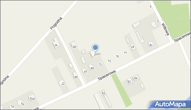 Zameczek-Kolonia, Spacerowa, 23, mapa Zameczek-Kolonia