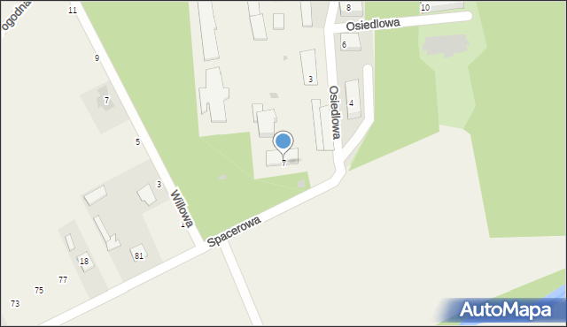 Zameczek-Kolonia, Spacerowa, 31, mapa Zameczek-Kolonia