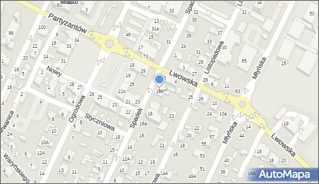 Zamość, Spadek, 18b, mapa Zamościa