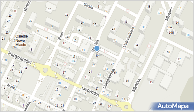 Zamość, Spadek, 30, mapa Zamościa