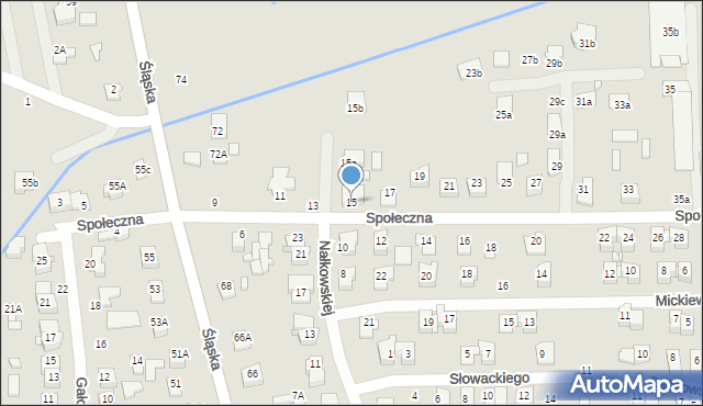 Zamość, Społeczna, 15, mapa Zamościa