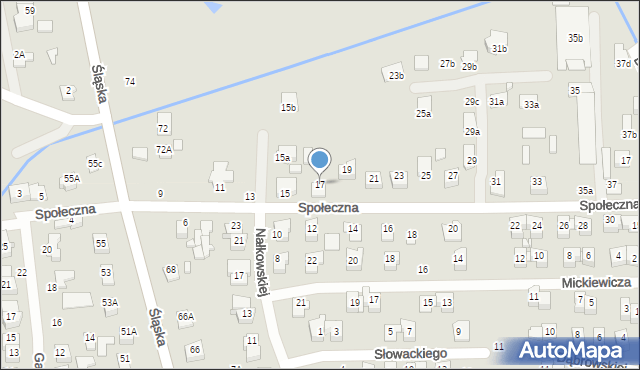 Zamość, Społeczna, 17, mapa Zamościa