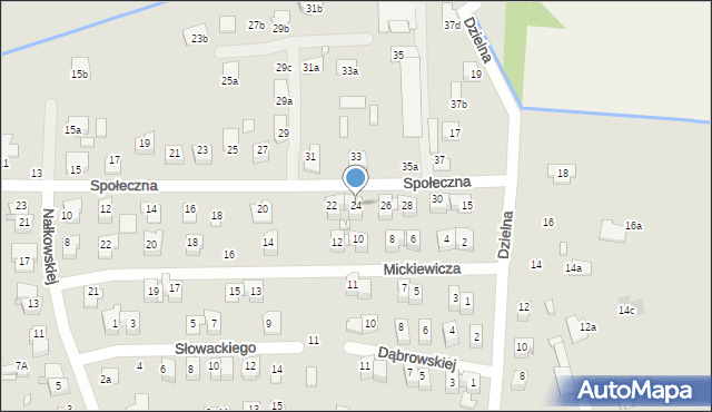 Zamość, Społeczna, 24, mapa Zamościa