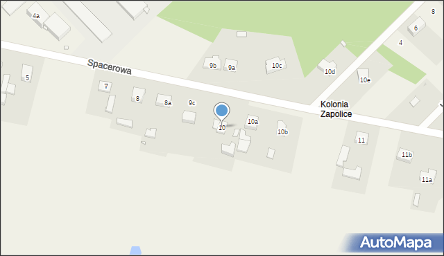 Zapolice, Spacerowa, 10, mapa Zapolice