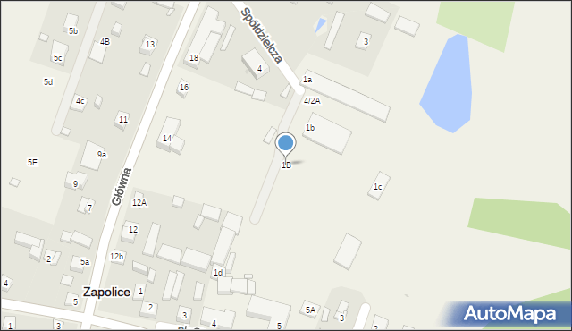 Zapolice, Spółdzielcza, 1B, mapa Zapolice
