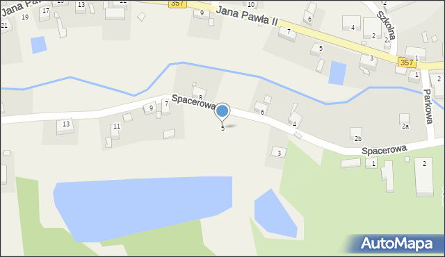 Zaręba, Spacerowa, 5, mapa Zaręba