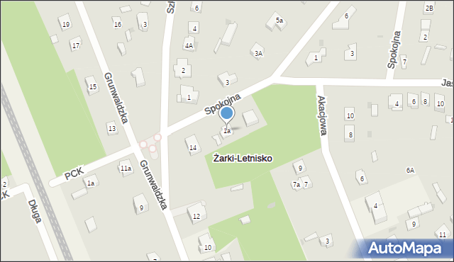 Żarki-Letnisko, Spokojna, 1a, mapa Żarki-Letnisko