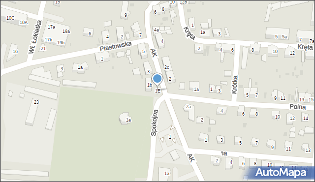 Żarów, Spokojna, 1E, mapa Żarów