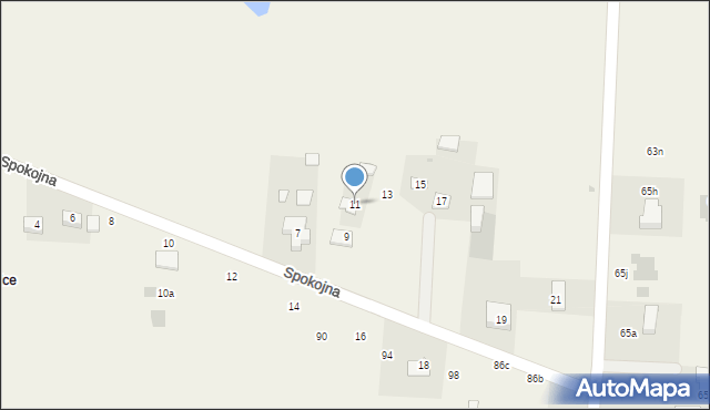 Zawadówka, Spokojna, 11, mapa Zawadówka