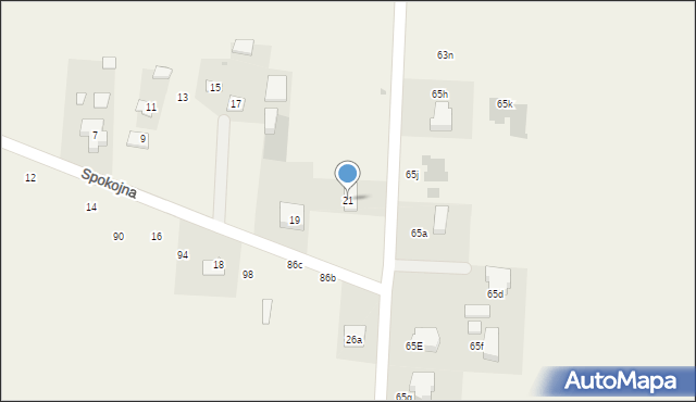 Zawadówka, Spokojna, 21, mapa Zawadówka
