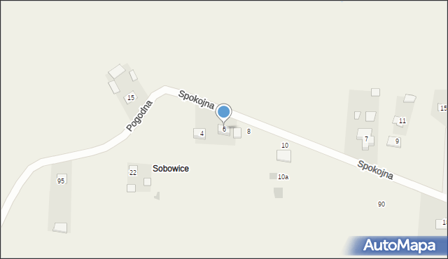 Zawadówka, Spokojna, 6, mapa Zawadówka