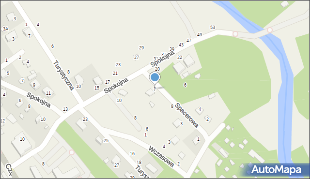 Zawady, Spacerowa, 7, mapa Zawady