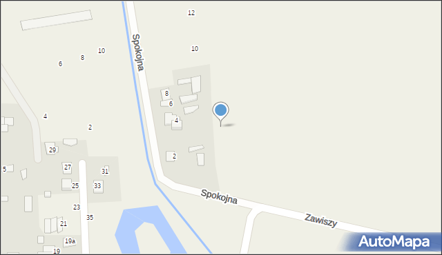 Zawiszyn, Spokojna, 1, mapa Zawiszyn