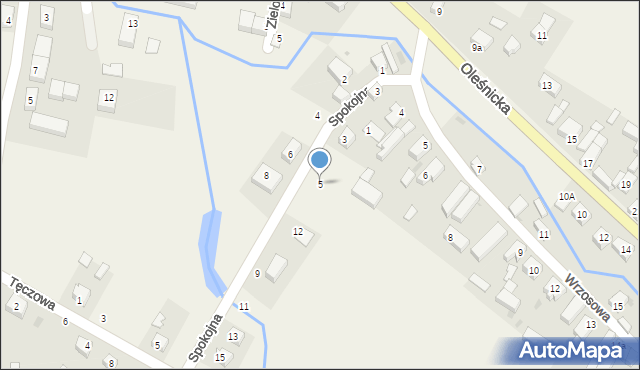 Zawonia, Spokojna, 5, mapa Zawonia