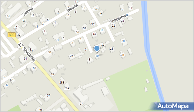 Zbąszyń, Spacerowa, 10, mapa Zbąszyń