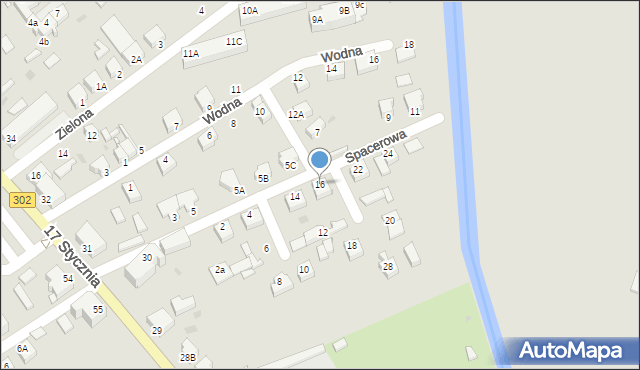 Zbąszyń, Spacerowa, 16, mapa Zbąszyń