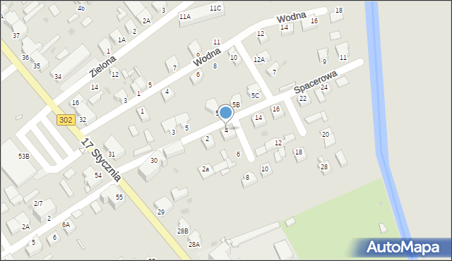 Zbąszyń, Spacerowa, 4, mapa Zbąszyń