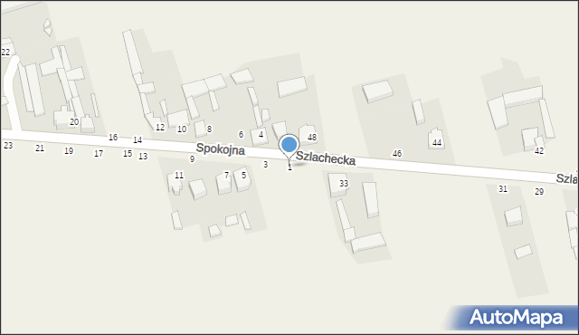 Zbory, Spokojna, 1, mapa Zbory